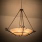 Meyda Lighting Cattail 48" 6-Light Cortez Gold Inverted Pendant Light With Ivory Sahara Taupe Idalight Shade Glass