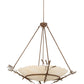 Meyda Lighting Cattail 48" 6-Light Cortez Gold Inverted Pendant Light With Ivory Sahara Taupe Idalight Shade Glass