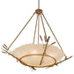 Meyda Lighting Cattail 48" 6-Light Cortez Gold Inverted Pendant Light With Ivory Sahara Taupe Idalight Shade Glass