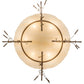 Meyda Lighting Cattail 48" 6-Light Cortez Gold Inverted Pendant Light With Ivory Sahara Taupe Idalight Shade Glass