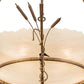 Meyda Lighting Cattail 48" 6-Light Cortez Gold Inverted Pendant Light With Ivory Sahara Taupe Idalight Shade Glass