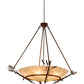 Meyda Lighting Cattail 48" 6-Light Cortez Gold Inverted Pendant Light With Ivory Sahara Taupe Idalight Shade Glass