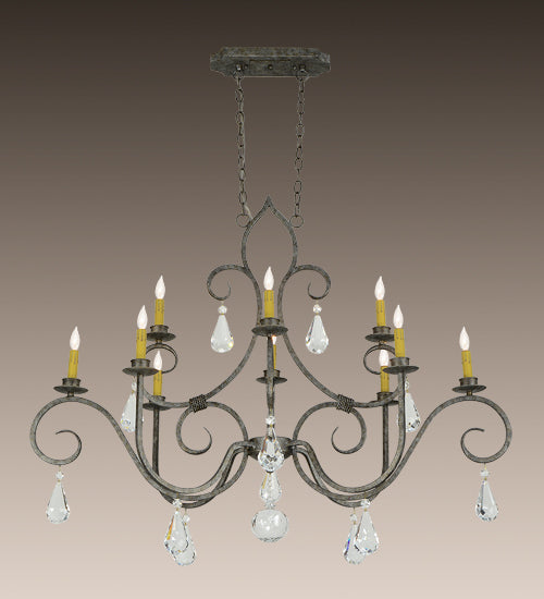 Meyda Lighting Celine 48" 10-Light Corinth Chandelier With White Ivory Faux Candlelight