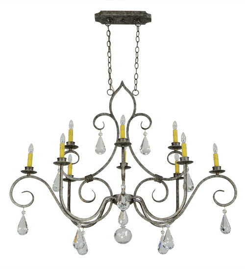 Meyda Lighting Celine 48" 10-Light Corinth Chandelier With White Ivory Faux Candlelight