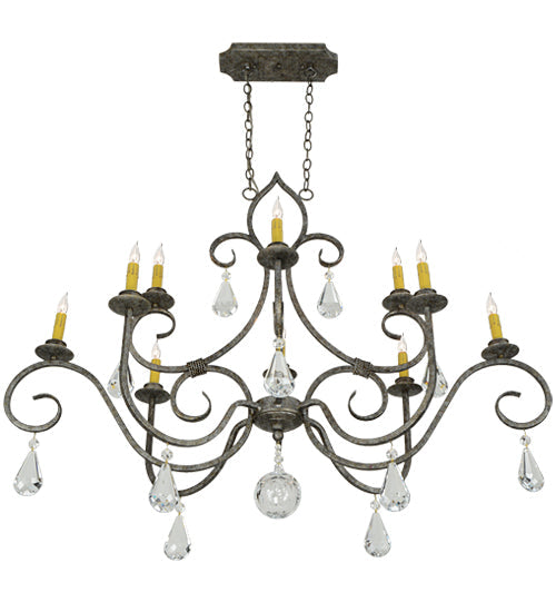 Meyda Lighting Celine 48" 10-Light Corinth Chandelier With White Ivory Faux Candlelight