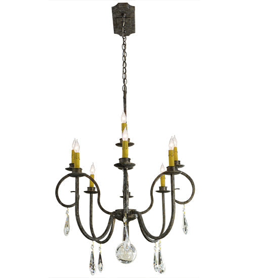 Meyda Lighting Celine 48" 10-Light Corinth Chandelier With White Ivory Faux Candlelight