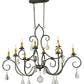 Meyda Lighting Celine 48" 10-Light Corinth Chandelier With White Ivory Faux Candlelight