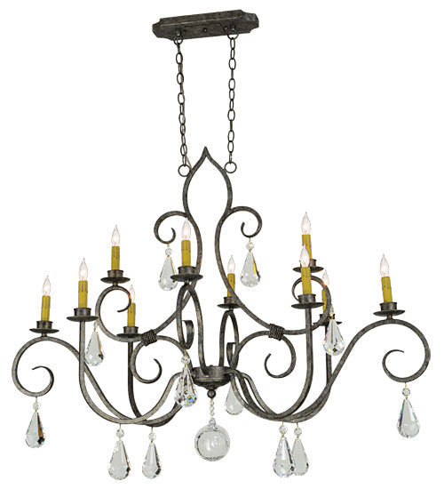 Meyda Lighting Celine 48" 10-Light Corinth Chandelier With White Ivory Faux Candlelight