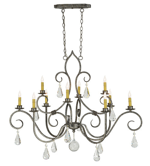 Meyda Lighting Celine 48" 10-Light Corinth Chandelier With White Ivory Faux Candlelight