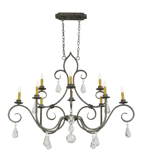 Meyda Lighting Celine 48" 10-Light Corinth Chandelier With White Ivory Faux Candlelight