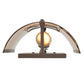 Meyda Lighting Celtic Harp 9" 2-Light Cafe Noir Wall Sconce With Amber Mica & Birchwood Shade Glass