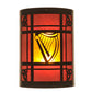 Meyda Lighting Celtic Harp 9" 2-Light Cafe Noir Wall Sconce With Amber Mica & Birchwood Shade Glass