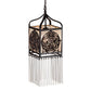 Meyda Lighting Celtic Knot 10" Mahogany Bronze Mini Pendant Light With Clear Waterglass Shade Glass