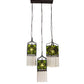 Meyda Lighting Celtic Knot 23" 3-Light Mahogany Bronze Island Cascading Pendant Light With Clear Green Shade Glass
