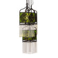 Meyda Lighting Celtic Knot 23" 3-Light Mahogany Bronze Island Cascading Pendant Light With Clear Green Shade Glass