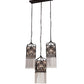 Meyda Lighting Celtic Knot 23" 3-Light Mahogany Bronze Island Cascading Pendant Light With Clear Waterglass Shade Glass