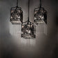Meyda Lighting Celtic Knot 23" 3-Light Mahogany Bronze Island Cascading Pendant Light With Clear Waterglass Shade Glass