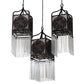Meyda Lighting Celtic Knot 23" 3-Light Mahogany Bronze Island Cascading Pendant Light With Clear Waterglass Shade Glass