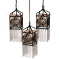Meyda Lighting Celtic Knot 23" 3-Light Mahogany Bronze Island Cascading Pendant Light With Clear Waterglass Shade Glass