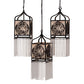 Meyda Lighting Celtic Knot 23" 3-Light Mahogany Bronze Island Cascading Pendant Light With Clear Waterglass Shade Glass