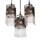Meyda Lighting Celtic Knot 23" 3-Light Mahogany Bronze Island Cascading Pendant Light With Clear Waterglass Shade Glass