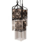 Meyda Lighting Celtic Knot 23" 3-Light Mahogany Bronze Island Cascading Pendant Light With Clear Waterglass Shade Glass