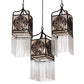 Meyda Lighting Celtic Knot 23" 3-Light Mahogany Bronze Island Cascading Pendant Light With Clear Waterglass Shade Glass