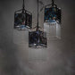 Meyda Lighting Celtic Knot 23" 3-Light Mahogany Bronze Island Cascading Pendant Light With Multi-Colored Shade Glass