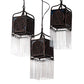 Meyda Lighting Celtic Knot 23" 3-Light Mahogany Bronze Island Cascading Pendant Light With Multi-Colored Shade Glass