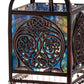 Meyda Lighting Celtic Knot 23" 3-Light Mahogany Bronze Island Cascading Pendant Light With Multi-Colored Shade Glass