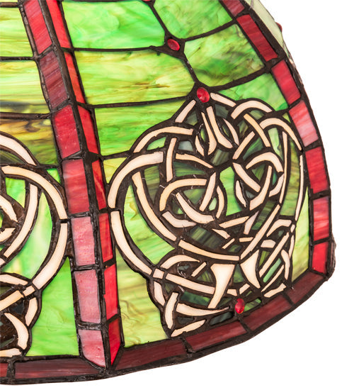 Meyda Lighting Celtic Knot 39" 3-Light Island Pendant Light With Multi-Colored Shade Glass