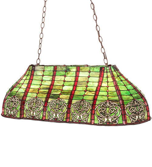 Meyda Lighting Celtic Knot 39" 3-Light Island Pendant Light With Multi-Colored Shade Glass