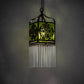 Meyda Lighting Celtic Knot 50520 10" Mahogany Bronze Mini Pendant Light With Clear Green Shade Glass