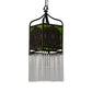Meyda Lighting Celtic Knot 50520 10" Mahogany Bronze Mini Pendant Light With Clear Green Shade Glass