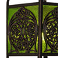 Meyda Lighting Celtic Knot 50520 10" Mahogany Bronze Mini Pendant Light With Clear Green Shade Glass