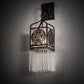 Meyda Lighting Celtic Knot 7" Mahogany Bronze Hanging Lantern Wall Sconce With Clear Waterglass Shade Glass