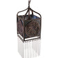 Meyda Lighting Celtic Knot 7"Sq Mahogany Bronze Mini Pendant Light With Multi-Colored Shade Glass
