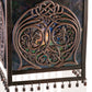 Meyda Lighting Celtic Knot 7"Sq Mahogany Bronze Mini Pendant Light With Multi-Colored Shade Glass