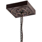Meyda Lighting Celtic Knot 7"Sq Mahogany Bronze Mini Pendant Light With Multi-Colored Shade Glass