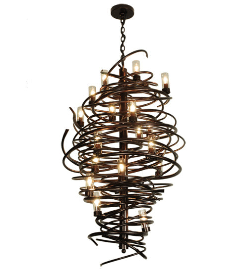 Meyda Lighting Centric 30" 18-Light Copper Vein Chandelier With Clear Shade Glass