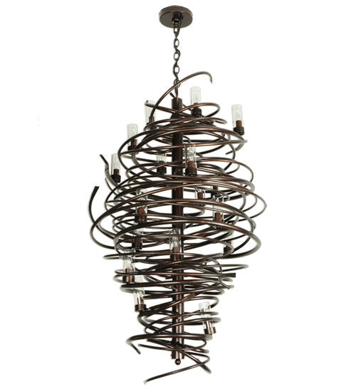 Meyda Lighting Centric 30" 18-Light Copper Vein Chandelier With Clear Shade Glass