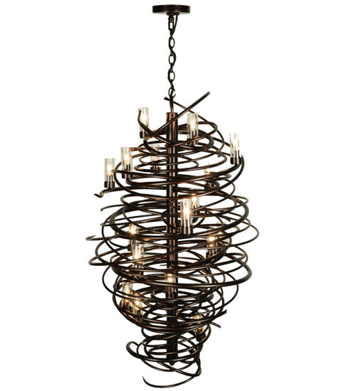Meyda Lighting Centric 30" 18-Light Copper Vein Chandelier With Clear Shade Glass