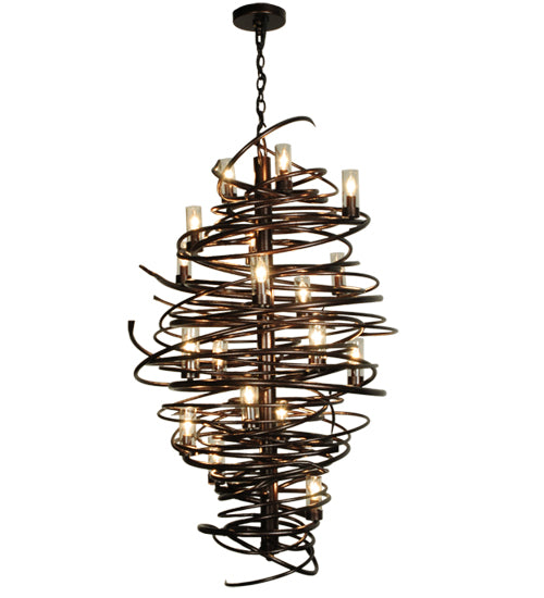 Meyda Lighting Centric 30" 18-Light Copper Vein Chandelier With Clear Shade Glass