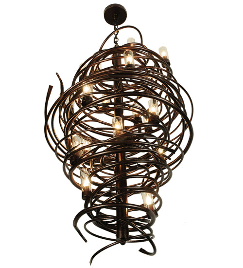 Meyda Lighting Centric 30" 18-Light Copper Vein Chandelier With Clear Shade Glass