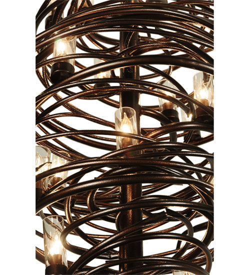 Meyda Lighting Centric 30" 18-Light Copper Vein Chandelier With Clear Shade Glass