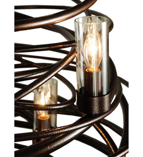Meyda Lighting Centric 30" 18-Light Copper Vein Chandelier With Clear Shade Glass