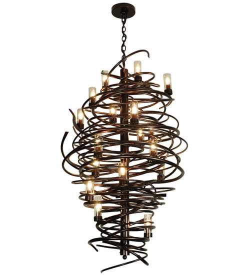 Meyda Lighting Centric 30" 18-Light Copper Vein Chandelier With Clear Shade Glass