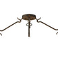 Meyda Lighting Ceres 36" 6-Light Gilded Tobacco Semi-flush Mount Ceiling Light With Beige Travertine Idalight Shade
