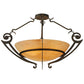 Meyda Lighting Ceres 36" 6-Light Gilded Tobacco Semi-flush Mount Ceiling Light With Beige Travertine Idalight Shade