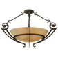 Meyda Lighting Ceres 36" 6-Light Gilded Tobacco Semi-flush Mount Ceiling Light With Beige Travertine Idalight Shade